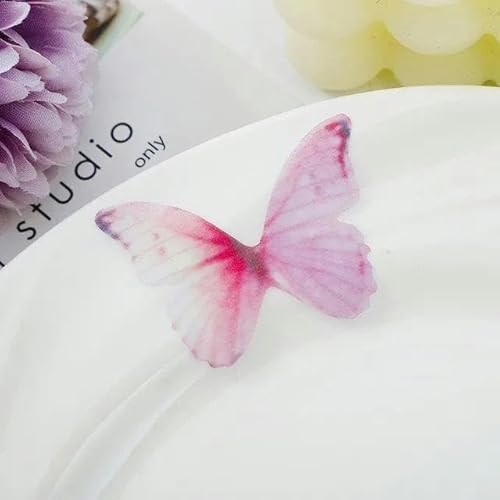 100 Stück doppellagige Organza-Schmetterlinge für Applikationen, DIY-Haarnadeln, Tüll, Kleidung, Nähzubehör, A, 5 cm von FAQIMORAX