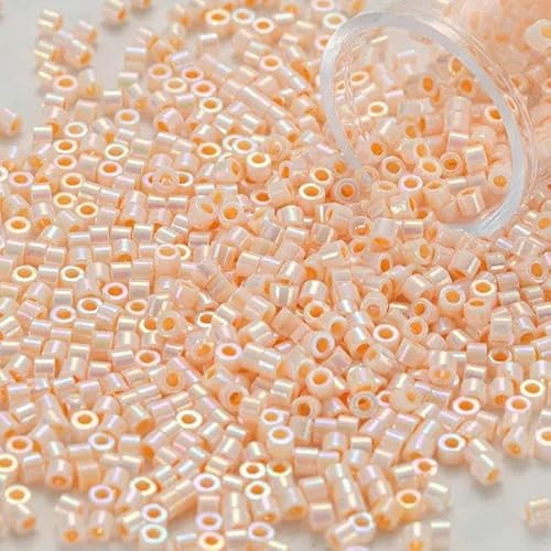 1200 Stück runde Glasperlen, undurchsichtig, Regenbogen, 2 mm, moderne Stickerei, DIY-Zubehör, 1502, 1200 Stück, Tube von FAQIMORAX