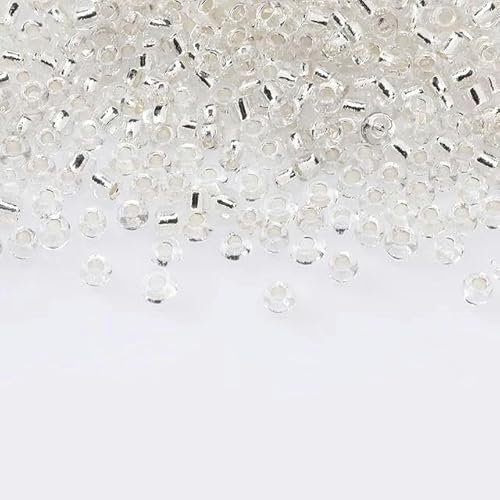 2/3/0,4 cm silberbeschichtete Glasperlen 11/0 DIY-Glasperlen für Stickaufnäher, Kleidungsstücke, Zubehör-5–0,3 cm, 400 Stück 2/3/0,4 cm silberbeschichtete Glasperlen 11/0 DIY-Glasperlen für Stickaufnäher, Kleidungsstücke, Zubehör-5–0,3 cm, 400 Stück von FAQIMORAX