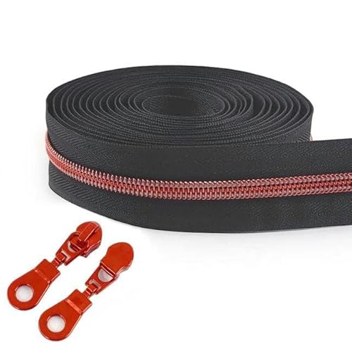 2/4/10 m 5# Nylon-Reißverschlussbänder + Reißverschlussschieber für Taschen, Geldbörsen, Dekor, Reißverschluss pro Meter, Reparatursets für Kleidungsreißverschlüsse, DIY-Nähzubehör, KY377, Rot, Nr. 5, 2/4/10 m 5# Nylon-Reißverschlussbänder + Reißverschlussschieber für Taschen, Geldbörsen, Dekor, Reißverschluss pro Meter, Reparatursets für Kleidungsreißverschlüsse, DIY-Nähzubehör, KY377, Rot, Nr. 5, von FAQIMORAX