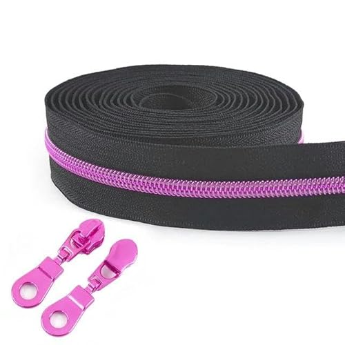 2/4/10 m 5# Nylon-Reißverschlussbänder + Reißverschlussschieber für Taschen, Geldbörsen, Dekor, Reißverschluss pro Meter, Reparatursets für Kleidungsreißverschlüsse, DIY-Nähzubehör, KY377, Roserot, Nr 2/4/10 m 5# Nylon-Reißverschlussbänder + Reißverschlussschieber für Taschen, Geldbörsen, Dekor, Reißverschluss pro Meter, Reparatursets für Kleidungsreißverschlüsse, DIY-Nähzubehör, KY377, Roserot, Nr von FAQIMORAX