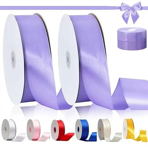 2 Rollen, 91,4 m/Rolle, 4 cm Band, geeignet für Blumenstrauß, Schleifen, Party und Dekoration, leicht, Größe L von FAQIMORAX