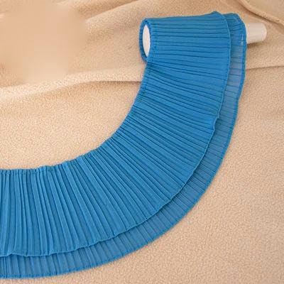 2 Yards, einlagige, doppellagige Chiffon-Faltenspitze mit Perlen, 11 cm, 15 Farben zur Auswahl, Doppelseeblau, 2 Yards 2 Yards, einlagige, doppellagige Chiffon-Faltenspitze mit Perlen, 11 cm, 15 Farben zur Auswahl, Doppelseeblau, 2 Yards von FAQIMORAX