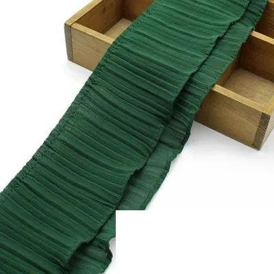 2 Yards, einlagige, doppellagige Chiffon-Faltenspitze mit Perlen, 11 cm, 15 Farben zur Auswahl, doppelt dunkelgrün, 2 Yards 2 Yards, einlagige, doppellagige Chiffon-Faltenspitze mit Perlen, 11 cm, 15 Farben zur Auswahl, doppelt dunkelgrün, 2 Yards von FAQIMORAX