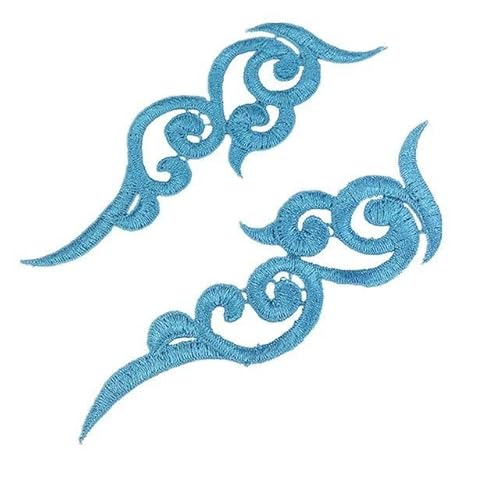 20 Blumen Patches bunte Wolken schwarz Applikation Zubehör-blau-L von FAQIMORAX