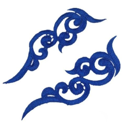 20 Blumen Patches bunte Wolken schwarz Applikation Zubehör-royalblau-L von FAQIMORAX