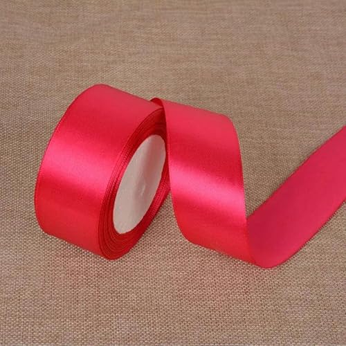 22 Meter/Rolle, 40 mm, einseitiges Satinband für Dekoration, Geburtstag, Party, Geschenkband, 14 rosarot, 22 m Länge 22 Meter/Rolle, 40 mm, einseitiges Satinband für Dekoration, Geburtstag, Party, Geschenkband, 14 rosarot, 22 m Länge von FAQIMORAX