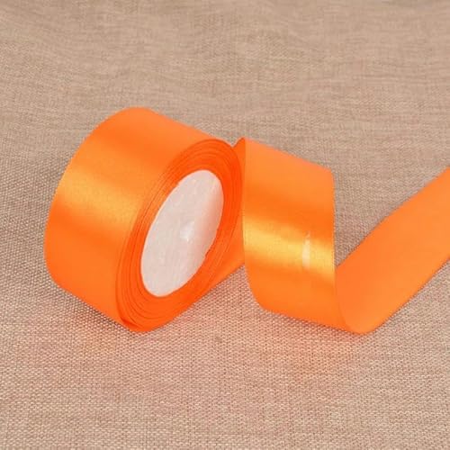 22 Meter/Rolle, 40 mm, einseitiges Satinband für Dekoration, Geburtstag, Party, Geschenkband, 151 Orange / Rot, 22 m Länge von FAQIMORAX