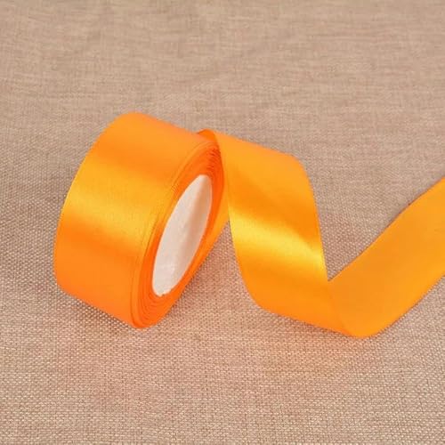 22 Meter/Rolle, 40 mm, einseitiges Satinband für Dekoration, Geburtstag, Party, Geschenkband, 17 Orange / Gelb, 22 m Länge 22 Meter/Rolle, 40 mm, einseitiges Satinband für Dekoration, Geburtstag, Party, Geschenkband, 17 Orange / Gelb, 22 m Länge von FAQIMORAX