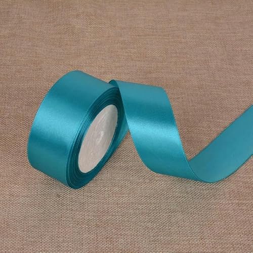 22 Meter/Rolle, 40 mm, einseitiges Satinband für Dekoration, Geburtstag, Party, Geschenkband, 47 Pfauenblau, 22 m Länge von FAQIMORAX