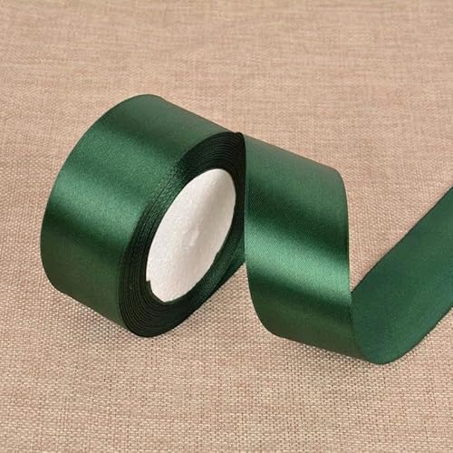 22 Meter/Rolle, 40 mm, einseitiges Satinband für Dekoration, Geburtstag, Party, Geschenkband, 49 Dunkelgrün, 22 m Länge 22 Meter/Rolle, 40 mm, einseitiges Satinband für Dekoration, Geburtstag, Party, Geschenkband, 49 Dunkelgrün, 22 m Länge von FAQIMORAX