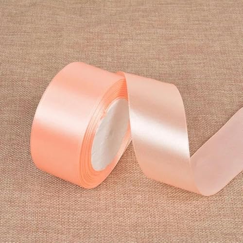 22 Meter/Rolle, 40 mm, einseitiges Satinband für Dekoration, Geburtstag, Party, Geschenkband, 7 Rosa/Champagner, 22 m Länge 22 Meter/Rolle, 40 mm, einseitiges Satinband für Dekoration, Geburtstag, Party, Geschenkband, 7 Rosa/Champagner, 22 m Länge von FAQIMORAX