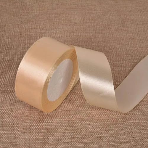 22 Meter/Rolle, 40 mm, einseitiges Satinband für Dekoration, Geburtstag, Party, Geschenkband, 8 Beige, 22 m Länge 22 Meter/Rolle, 40 mm, einseitiges Satinband für Dekoration, Geburtstag, Party, Geschenkband, 8 Beige, 22 m Länge von FAQIMORAX
