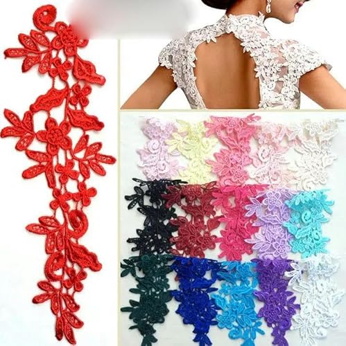 4 Stück/2 Paar 16 Farben Gelb Blau Rot Königsblau Applikation Kleid Spitze 25 * 9cm-3 Wassermelonenrot 4 Stück/2 Paar 16 Farben Gelb Blau Rot Königsblau Applikation Kleid Spitze 25 * 9cm-3 Wassermelonenrot von FAQIMORAX