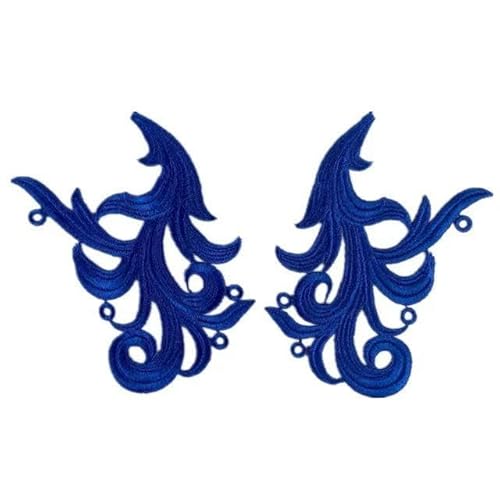 5 Paar Schwarz Orange Spitze Nähen Kleid Applikation Patch/gemischt-5 Paar royalblau-5 Paar von FAQIMORAX