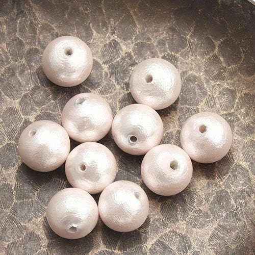 50 Stück Perlen-Halskette zum Selbermachen, durchgehendes Loch, Rosa, 10 mm von FAQIMORAX