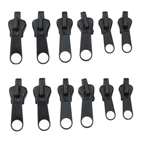 6/12-teiliges Reißverschluss-Reparaturset, Ersatz-Reißverschlussschieberzähne, Rettung, DIY-Bekleidung, Nähen von Kleidung, Schwarz, 60 Stück 6/12-teiliges Reißverschluss-Reparaturset, Ersatz-Reißverschlussschieberzähne, Rettung, DIY-Bekleidung, Nähen von Kleidung, Schwarz, 60 Stück von FAQIMORAX