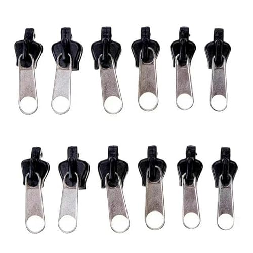 6/12-teiliges Reißverschluss-Reparaturset, Ersatz-Reißverschlussschieberzähne, Rettung, DIY-Bekleidung, Nähen von Kleidung, Schwarz/Silber, 60-teilig 6/12-teiliges Reißverschluss-Reparaturset, Ersatz-Reißverschlussschieberzähne, Rettung, DIY-Bekleidung, Nähen von Kleidung, Schwarz/Silber, 60-teilig von FAQIMORAX