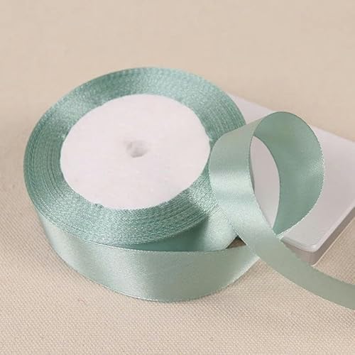 6-10-12-15-20-25-40-50 mm silbergraues Satinband, 22 Meter/Rolle, für Geburtstagspartys, Geschenkband, Dou Sha-Grün, 15 mm von FAQIMORAX