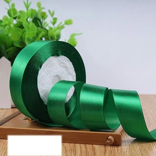 6-10-12-15-20-25-40-50 mm silbergraues Satinband, 22 Meter/Rolle, für Geburtstagspartys, Geschenkband, Grün, 6 mm von FAQIMORAX