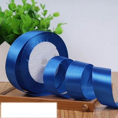 6-10-12-15-20-25-40-50 mm silbergraues Satinband, 22 Meter/Rolle, für Geburtstagspartys, Geschenkband, Königsblau, 20 mm von FAQIMORAX