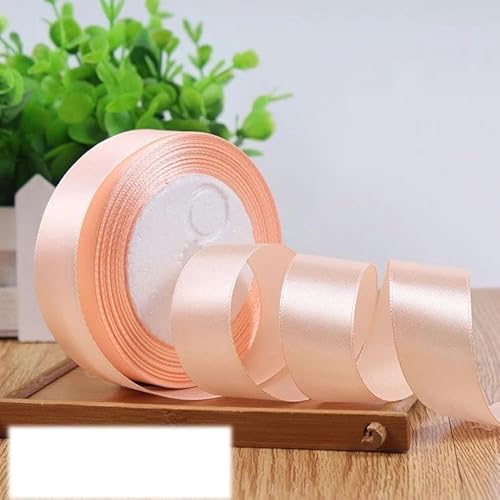 6-10-12-15-20-25-40-50 mm silbergraues Satinband, 22 Meter/Rolle, für Geburtstagspartys, Geschenkband, Rosa, Champagner, 6 mm von FAQIMORAX