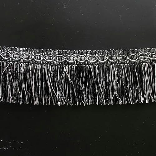 6 m Spitzenquaste zum Nähen, DIY-Bandquasten, goldene Kleider, Bühnenkleidung, Vorhangzubehör, Schwarz, 3 Meter von FAQIMORAX