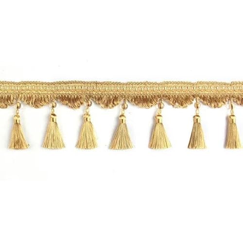 6 & 2 Meter Kristallperlen-Quastenspitze zum Selbernähen, Vorhangzubehör, Dekoration-Gold-6 Meter 6 & 2 Meter Kristallperlen-Quastenspitze zum Selbernähen, Vorhangzubehör, Dekoration-Gold-6 Meter von FAQIMORAX