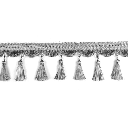 6 und 2 Meter Spitze mit Kristallperlenquasten zum Selbernähen, Vorhangzubehör, Dekoration, Grau, 2 Meter 6 und 2 Meter Spitze mit Kristallperlenquasten zum Selbernähen, Vorhangzubehör, Dekoration, Grau, 2 Meter von FAQIMORAX