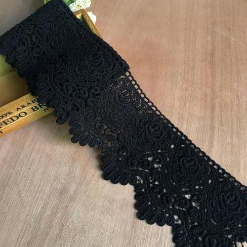 9,5 cm breite Baumwollnetzspitze für Party- und Abendkleider, Applikationen, Vorhangdekor, Nähzubehör, schwarze Spitze, 1 Yard 9,5 cm breite Baumwollnetzspitze für Party- und Abendkleider, Applikationen, Vorhangdekor, Nähzubehör, schwarze Spitze, 1 Yard von FAQIMORAX