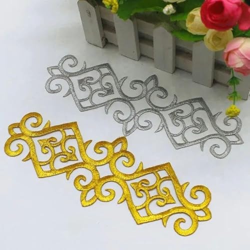 Applikationen zum Aufbügeln, goldene Stickerei, Aufnäher, Partydekoration, Vintage-Kleid, Kostüme, DIY, Heimtextilien, Gold/Silber, 1 Stück_a-Gold Applikationen zum Aufbügeln, goldene Stickerei, Aufnäher, Partydekoration, Vintage-Kleid, Kostüme, DIY, Heimtextilien, Gold/Silber, 1 Stück_a-Gold von FAQIMORAX