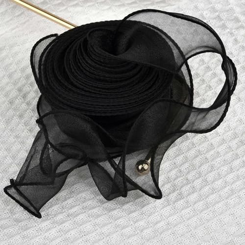 Chiffonband mit gewelltem Rand, Organza-Garnband, Blumenstrauß, Verpackung, Party-Dekoration, Zubehör, 2,2 / 10 m, 10 m x 4 cm Chiffonband mit gewelltem Rand, Organza-Garnband, Blumenstrauß, Verpackung, Party-Dekoration, Zubehör, 2,2 / 10 m, 10 m x 4 cm von FAQIMORAX