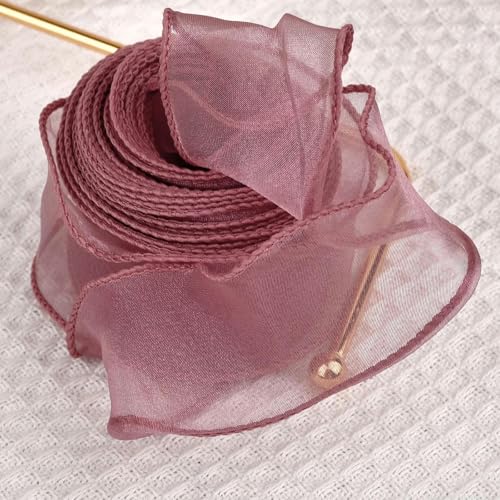 Chiffonband mit gewelltem Rand, Organza-Garnband, Blumenstrauß, Verpackung, Party-Dekoration, Zubehör, 2,2 / 10 m, E-10 m x 4 cm von FAQIMORAX