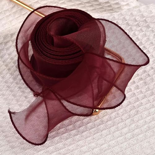 Chiffonband mit gewelltem Rand, Organza-Garnband, Blumenstrauß, Verpackung, Party-Dekoration, Zubehör, 2,2 m x 4 cm, 2,2 m / 10 m Chiffonband mit gewelltem Rand, Organza-Garnband, Blumenstrauß, Verpackung, Party-Dekoration, Zubehör, 2,2 m x 4 cm, 2,2 m / 10 m von FAQIMORAX