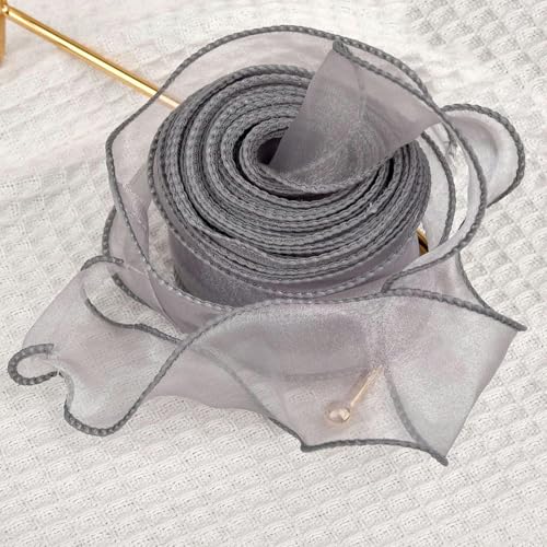 Chiffonband mit gewelltem Rand, Organza-Garnband, Blumenstrauß, Verpackung, Party-Dekoration, Zubehör, 2,2 m x 4 cm, 2,2 m x 10 m von FAQIMORAX
