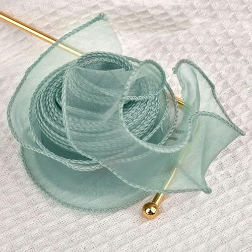 Chiffonband mit gewelltem Rand, Organza-Garnband, Blumenstrauß, Verpackung, Party-Dekorationen, Zubehör, 2,2 / 10 m, J-10 m x 4 cm von FAQIMORAX
