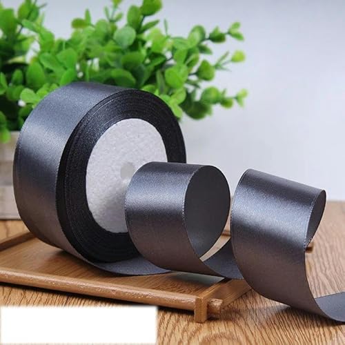 Einseitiges Satinband für Party-Dekoration, Einladungen, Karten, Geschenkband, 40 mm, Dunkelgrau, 40 mm Einseitiges Satinband für Party-Dekoration, Einladungen, Karten, Geschenkband, 40 mm, Dunkelgrau, 40 mm von FAQIMORAX