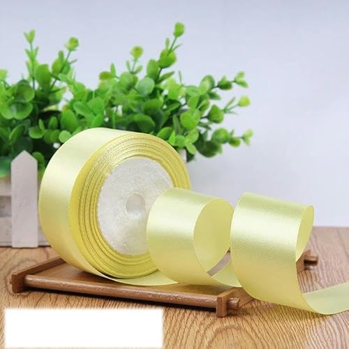 Einseitiges Satinband für Party-Dekoration, Einladungen, Karten, Geschenkband, 40 mm, Hellgelb, 40 mm Einseitiges Satinband für Party-Dekoration, Einladungen, Karten, Geschenkband, 40 mm, Hellgelb, 40 mm von FAQIMORAX