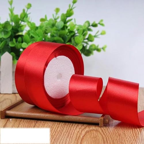 Einseitiges Satinband für Party-Dekoration, Einladungen, Karten, Geschenkband, 40 mm, Rot, 22 m Einseitiges Satinband für Party-Dekoration, Einladungen, Karten, Geschenkband, 40 mm, Rot, 22 m von FAQIMORAX