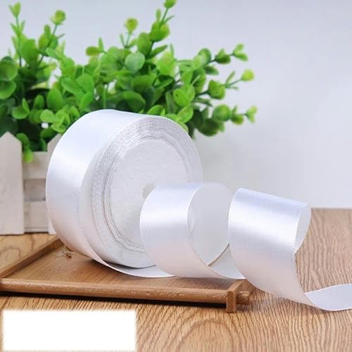 Einseitiges Satinband für Party-Dekoration, Einladungen, Karten, Geschenkband, 40 mm, Weiß, 22 m Einseitiges Satinband für Party-Dekoration, Einladungen, Karten, Geschenkband, 40 mm, Weiß, 22 m von FAQIMORAX
