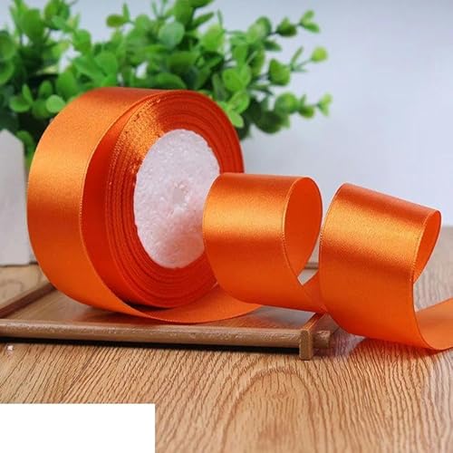 Einseitiges Satinband für Party-Dekoration, Einladungskarten, Geschenkband, 40 mm, Orange, 40 mm Einseitiges Satinband für Party-Dekoration, Einladungskarten, Geschenkband, 40 mm, Orange, 40 mm von FAQIMORAX