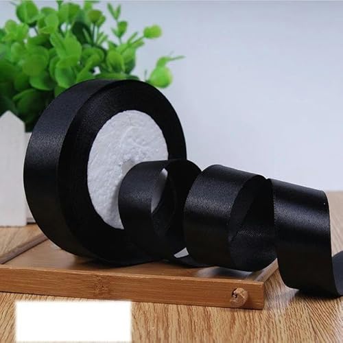 Einseitiges Satinband für Party-Dekoration, Einladungskarten, Geschenkband, 40 mm, Schwarz, 40 mm Einseitiges Satinband für Party-Dekoration, Einladungskarten, Geschenkband, 40 mm, Schwarz, 40 mm von FAQIMORAX