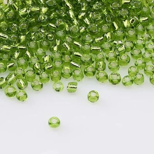 FAQIMORAX 2/3/0,4 cm silberbeschichtete Glasperlen 11/0 DIY-Glasperlen für Stickaufnäher, Kleidungsstücke, Zubehör-13-0,4 cm, 150 Stück von FAQIMORAX