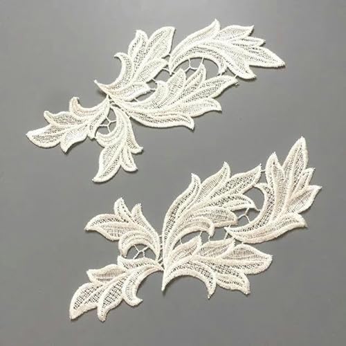 Goldfarbene Blumenstickerei-Aufnäher, Spitzenapplikation, Kleid, formelles Kleid, Zubehör, 23 x 9 cm, 5 Paar, Weiß, 5 Paar Goldfarbene Blumenstickerei-Aufnäher, Spitzenapplikation, Kleid, formelles Kleid, Zubehör, 23 x 9 cm, 5 Paar, Weiß, 5 Paar von FAQIMORAX