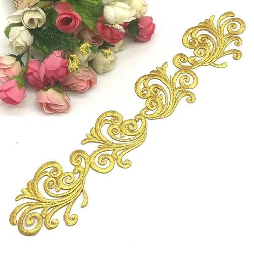 Goldfarbene Stickerei-Applikationen zum Aufbügeln, für Kostüme, 27 x 7 cm, Gold Goldfarbene Stickerei-Applikationen zum Aufbügeln, für Kostüme, 27 x 7 cm, Gold von FAQIMORAX