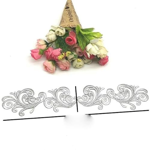 Goldfarbene Stickerei-Applikationen zum Aufbügeln für Kostüme, 27 x 7 cm, Silber Goldfarbene Stickerei-Applikationen zum Aufbügeln für Kostüme, 27 x 7 cm, Silber von FAQIMORAX