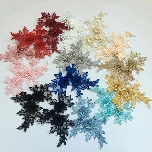 Mehrfarbige Spitzenblumen-Stickerei-Kleidermotive - 50 Paar Mehrfarbige Spitzenblumen-Stickerei-Kleidermotive - 50 Paar von FAQIMORAX