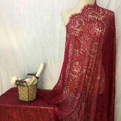 Meter, 12 Farben, DIY-Spitzen, 150 cm, DIY-Kleidervorhang-Dekoration, Schwarz-Jujube-Rot, dünn, 3 Meter Meter, 12 Farben, DIY-Spitzen, 150 cm, DIY-Kleidervorhang-Dekoration, Schwarz-Jujube-Rot, dünn, 3 Meter von FAQIMORAX