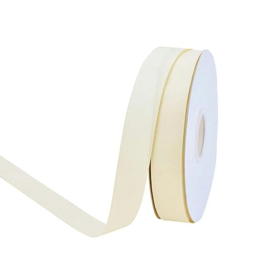 Ripsband, 6, 9, 13, 16, 25, 38 mm, 22 m/Rolle, 1/4 Zoll, 3/8 Zoll, 1/2 Zoll, 5/8 Zoll, 1 Zoll, 3,8 cm, Elfenbeinfarben, 810-38 mm von FAQIMORAX