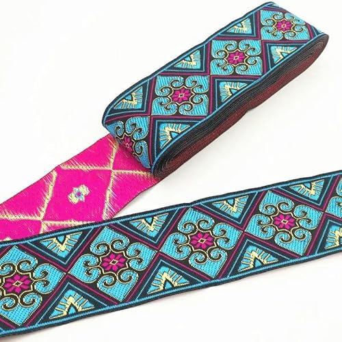 SBD09 Band mit ethnischem Vintage-Stickerei, Boho-Besatz, DIY, Kleidung, Tasche, Zubehör, bestickt, 7 m, 50 mm SBD09 Band mit ethnischem Vintage-Stickerei, Boho-Besatz, DIY, Kleidung, Tasche, Zubehör, bestickt, 7 m, 50 mm von FAQIMORAX